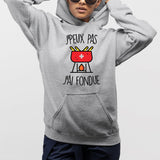 Sweat Capuche Adulte J'peux pas j'ai fondue Gris