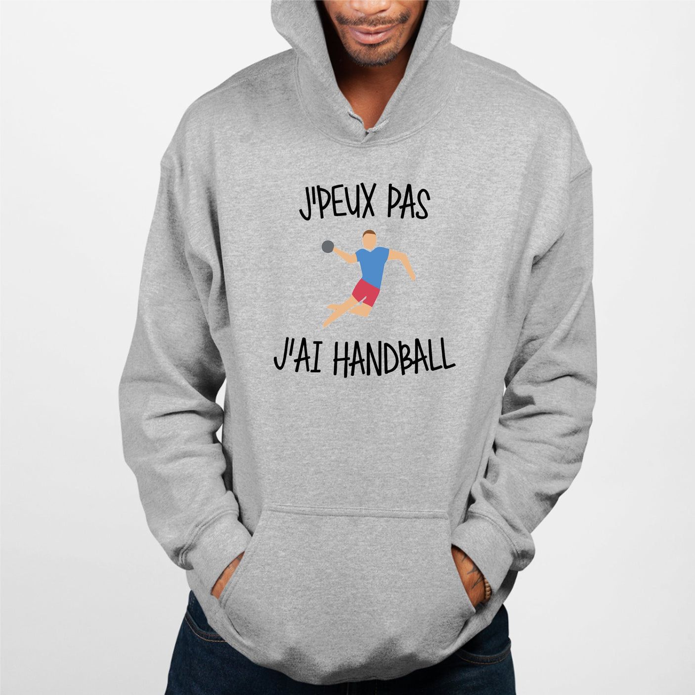 Sweat Capuche Adulte J'peux pas j'ai handball Gris