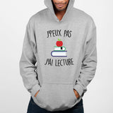 Sweat Capuche Adulte J'peux pas j'ai lecture Gris