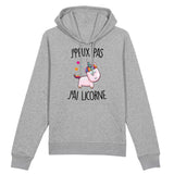 Sweat Capuche Adulte J'peux pas j'ai licorne 