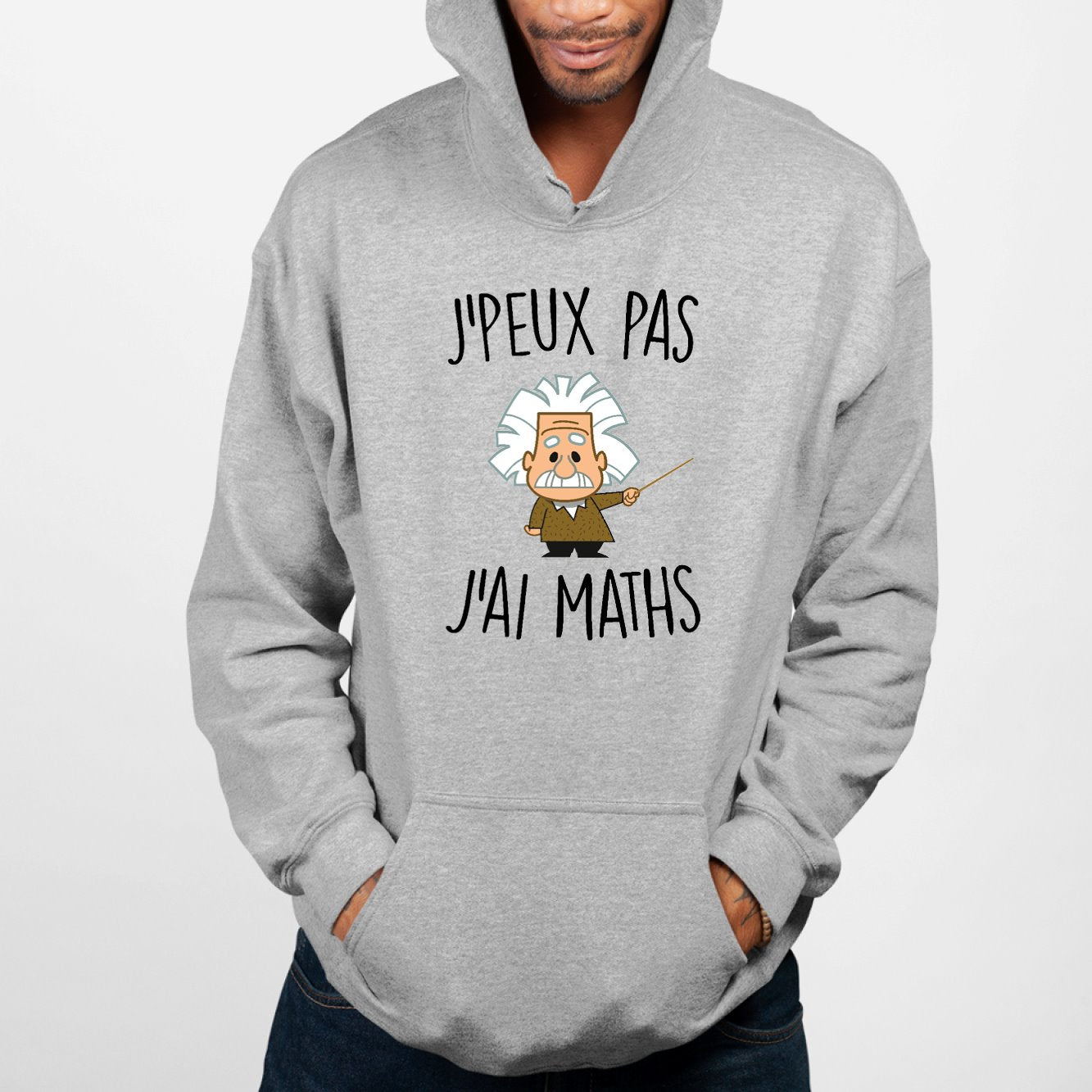 Sweat Capuche Adulte J'peux pas j'ai maths Gris