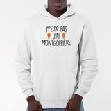 Sweat Capuche Adulte J'peux pas j'ai montgolfière Blanc