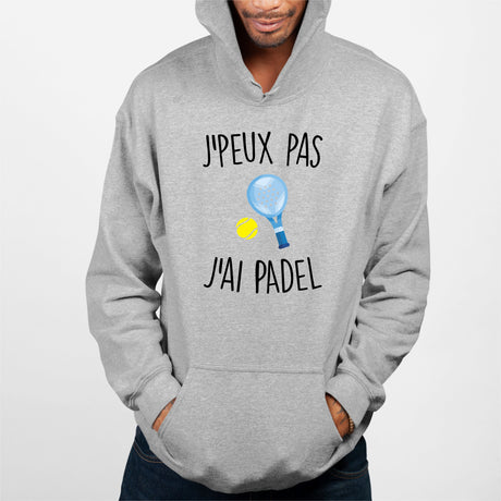 Sweat Capuche Adulte J'peux pas j'ai padel Gris