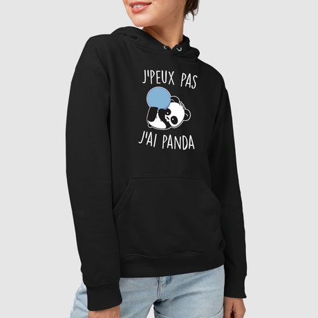 Sweat Capuche Adulte J'peux pas j'ai panda Noir