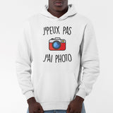 Sweat Capuche Adulte J'peux pas j'ai photo Blanc