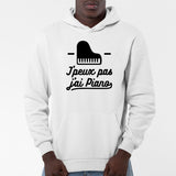 Sweat Capuche Adulte J'peux pas j'ai piano Blanc