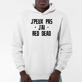Sweat Capuche Adulte J'peux pas j'ai red dead Blanc