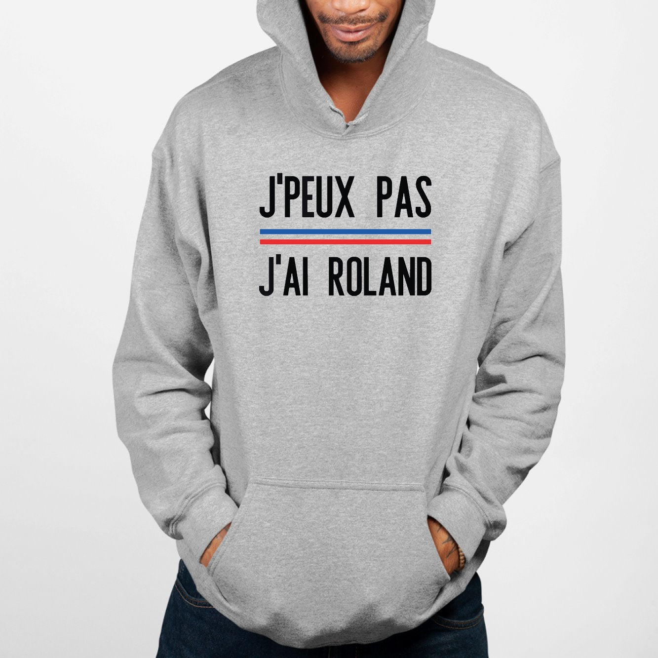 Sweat Capuche Adulte J'peux pas j'ai Roland Gris