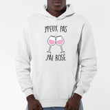 Sweat Capuche Adulte J'peux pas j'ai rosé Blanc