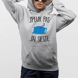 Sweat Capuche Adulte J'peux pas j'ai sieste Gris