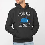 Sweat Capuche Adulte J'peux pas j'ai sieste Noir