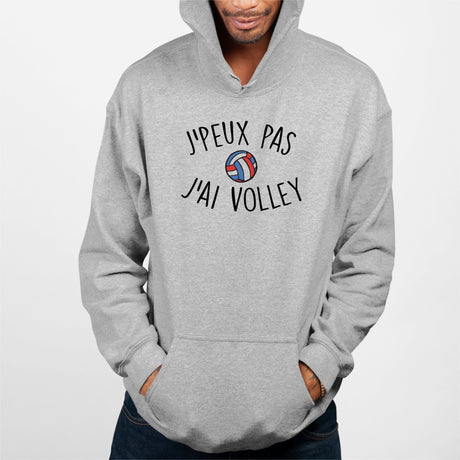 Sweat Capuche Adulte J'peux pas j'ai volley Gris