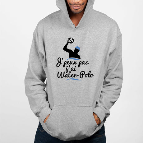 Sweat Capuche Adulte J'peux pas j'ai water-polo Gris