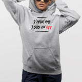 Sweat Capuche Adulte J'peux pas j'suis en RTT Gris