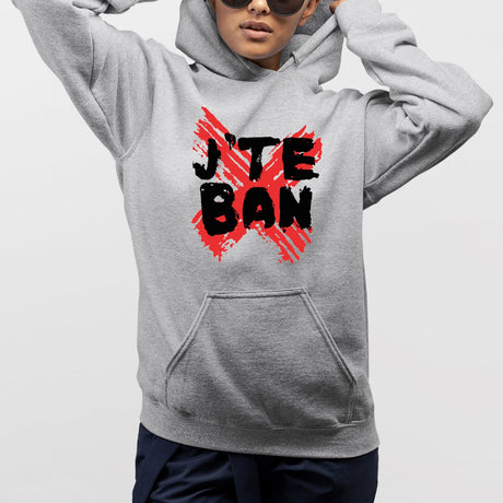 Sweat Capuche Adulte J'te ban Gris