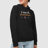 Sweat Capuche Adulte J'veux du chocolat Noir