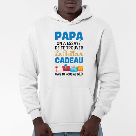 Sweat Capuche Adulte Le meilleur cadeau pour papa Blanc