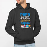 Sweat Capuche Adulte Le meilleur cadeau pour papa Noir