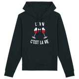 Sweat Capuche Adulte Le vin c'est la vie 