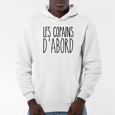 Sweat Capuche Adulte Les copains d'abord Blanc