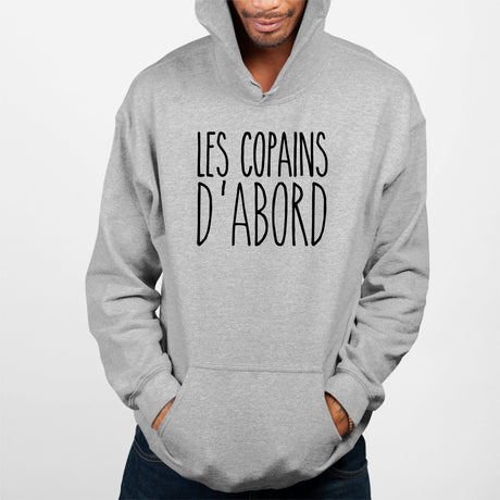 Sweat Capuche Adulte Les copains d'abord Gris