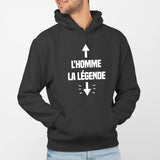 Sweat Capuche Adulte L'homme la légende Noir