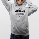 Sweat Capuche Adulte Madame pompette Gris