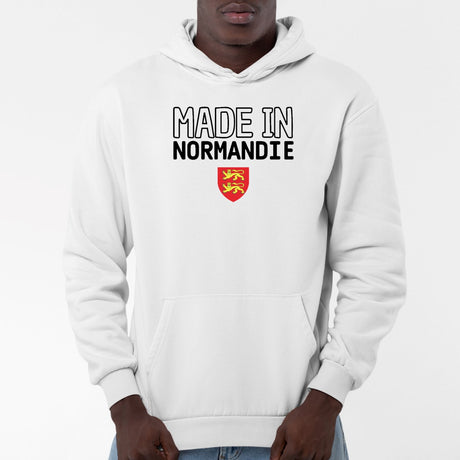 Sweat Capuche Adulte Made in Normandie Blanc