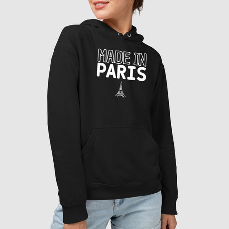 Sweat Capuche Adulte Made in Paris Noir