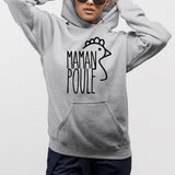 Sweat Capuche Adulte Maman poule Gris