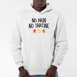 Sweat Capuche Adulte No pain no tartine Blanc