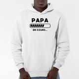 Sweat Capuche Adulte Papa en cours Blanc