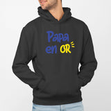 Sweat Capuche Adulte Papa en or Noir