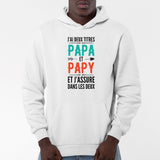 Sweat Capuche Adulte Papa et papy Blanc