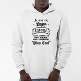 Sweat Capuche Adulte Papa tatoué Blanc