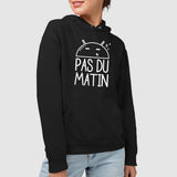 Sweat Capuche Adulte Pas du matin Noir