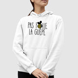 Sweat Capuche Adulte Pas folle la guêpe Blanc