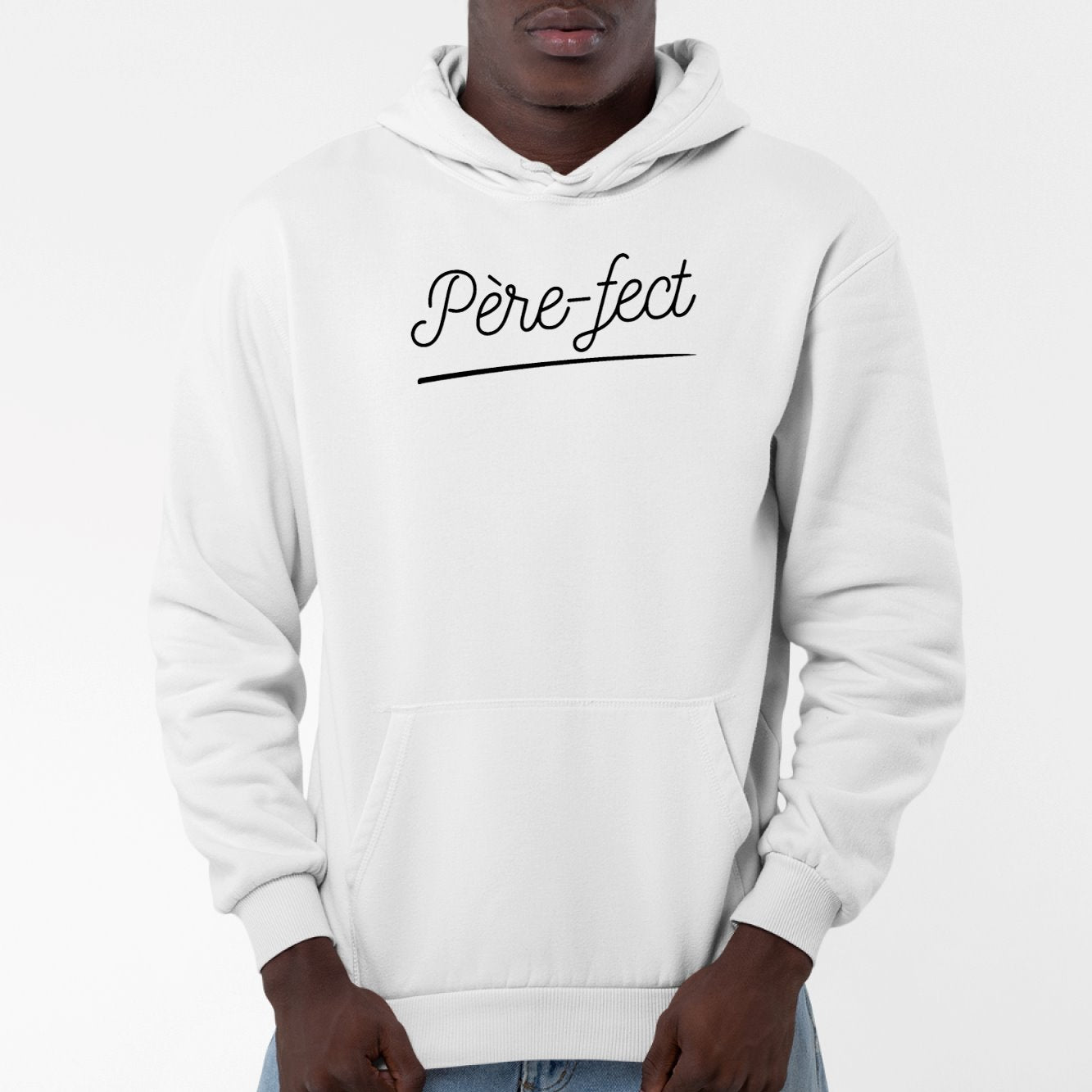 Sweat Capuche Adulte Père-fect Blanc