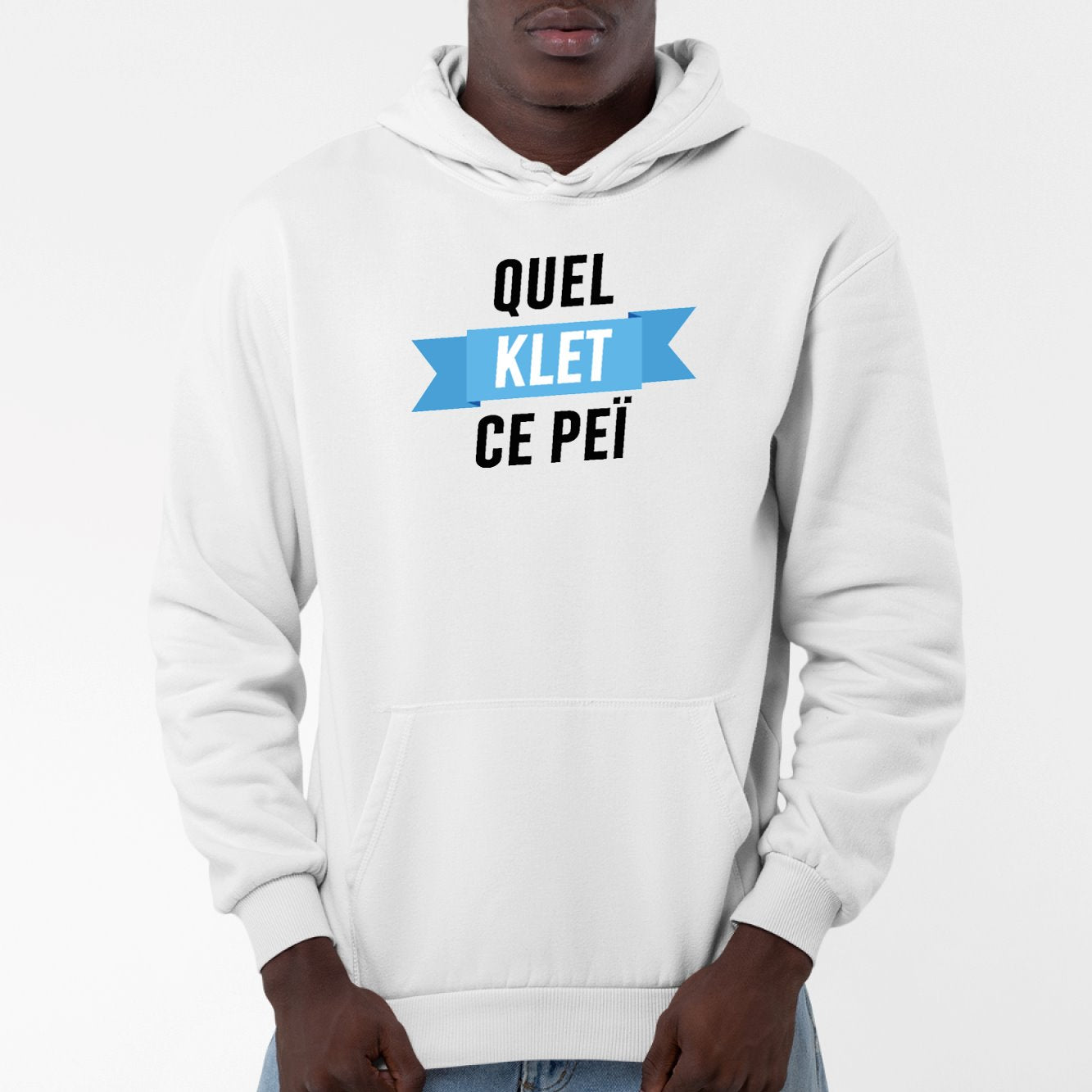 Sweat Capuche Adulte Quel klet ce peï Blanc