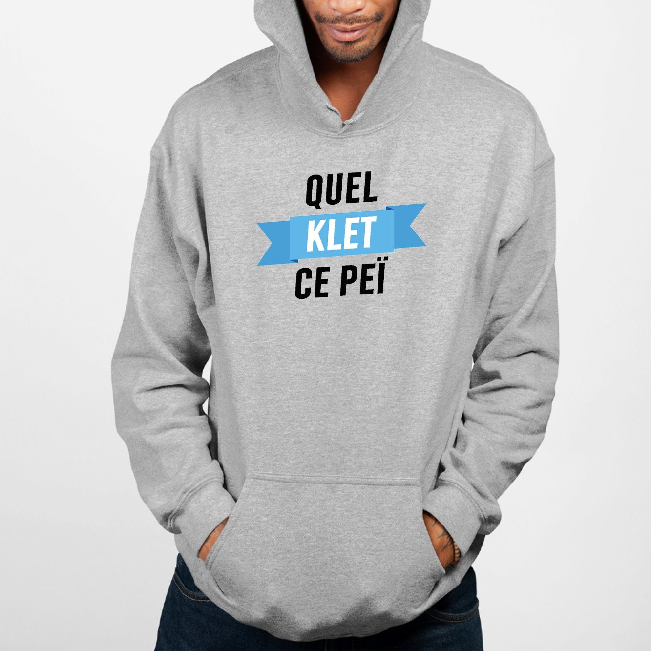 Sweat Capuche Adulte Quel klet ce peï Gris