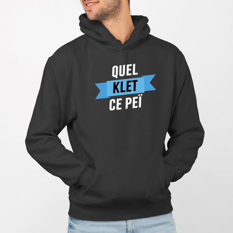 Sweat Capuche Adulte Quel klet ce peï Noir