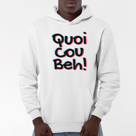 Sweat Capuche Adulte Quoicoubeh Blanc