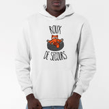 Sweat Capuche Adulte Roux de secours Blanc