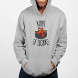 Sweat Capuche Adulte Roux de secours Gris