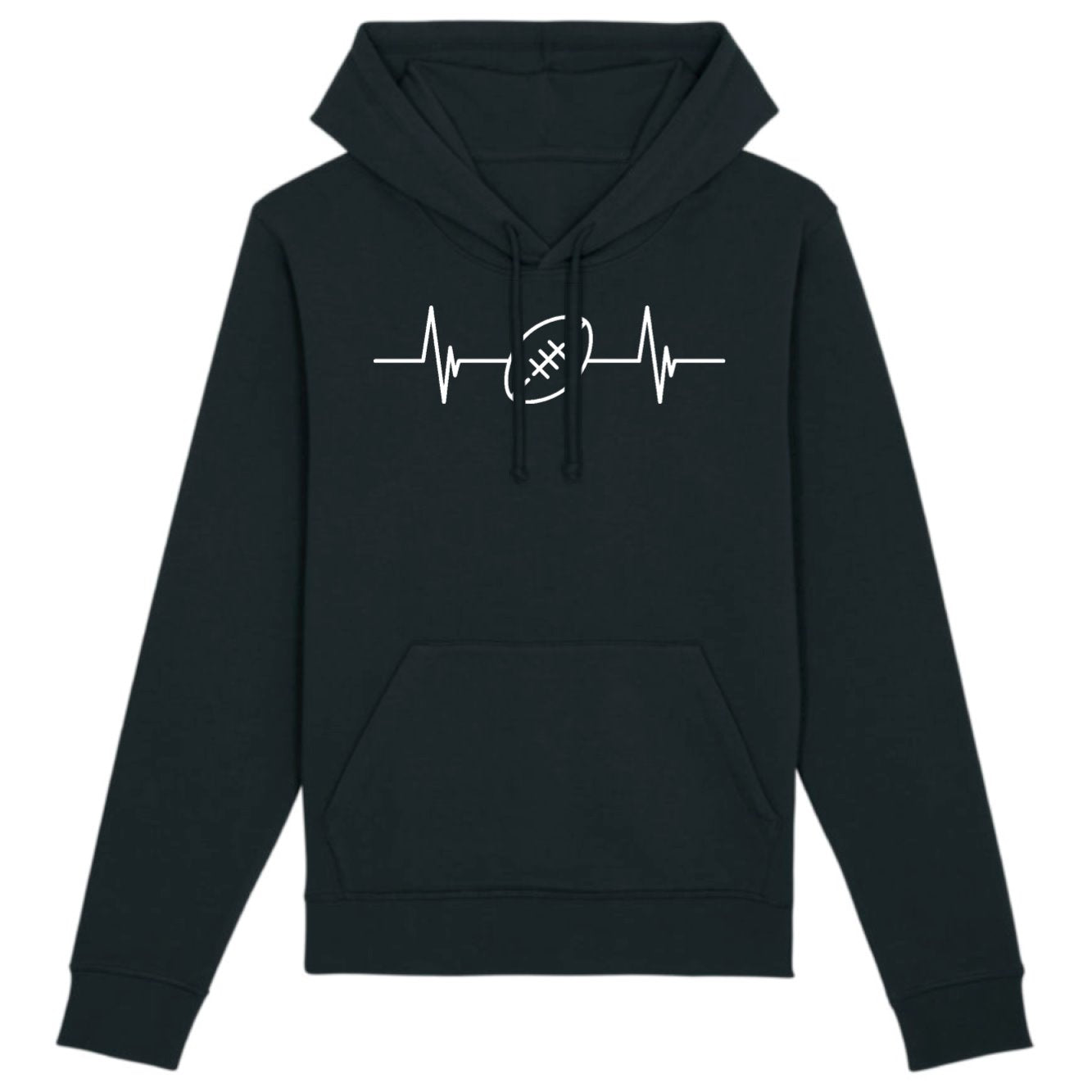 Sweat Capuche Adulte Rythme cardiaque rugby 