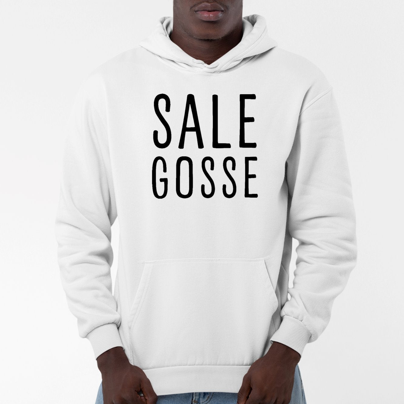 Sweat Capuche Adulte Sale gosse Blanc