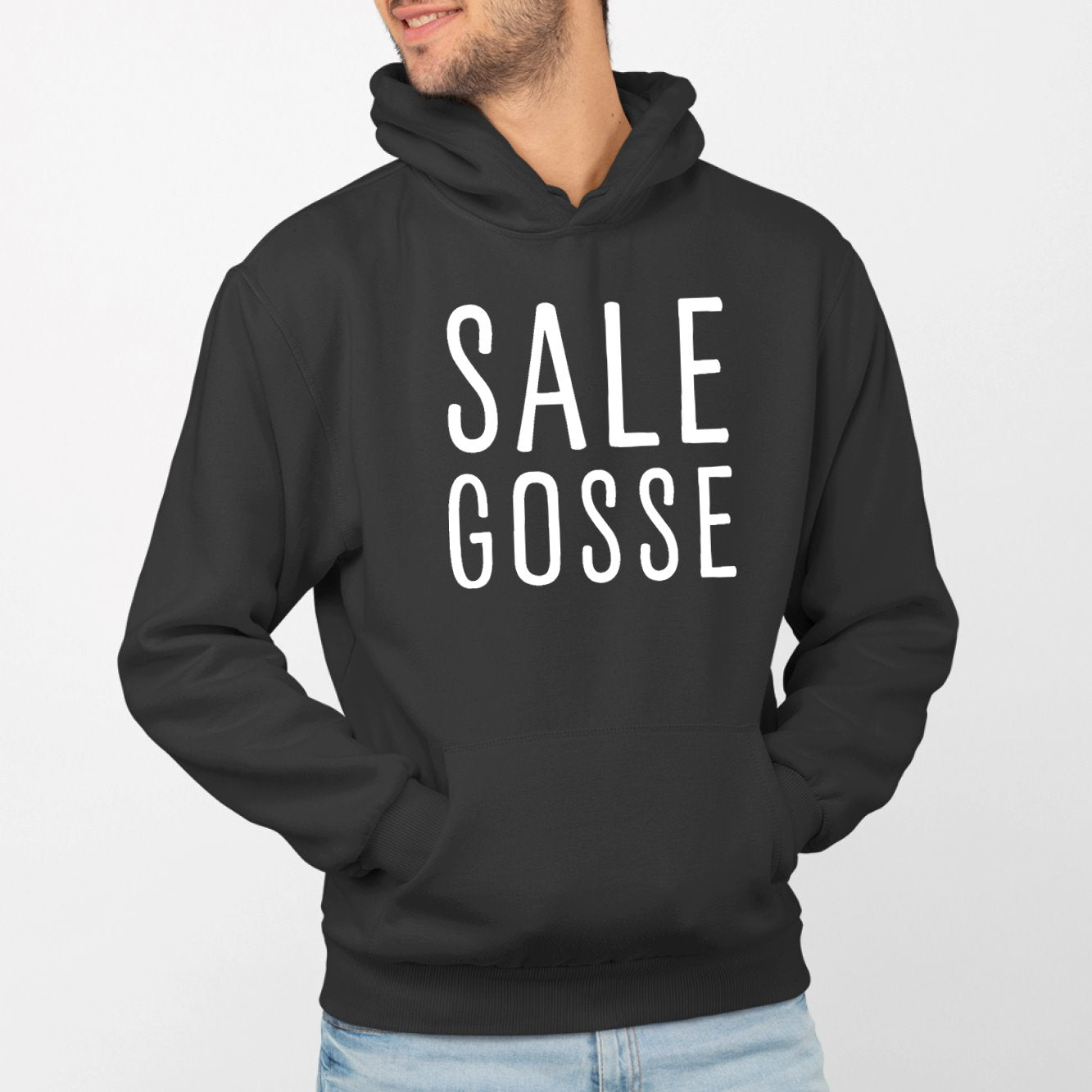 Sweat Capuche Adulte Sale gosse Noir