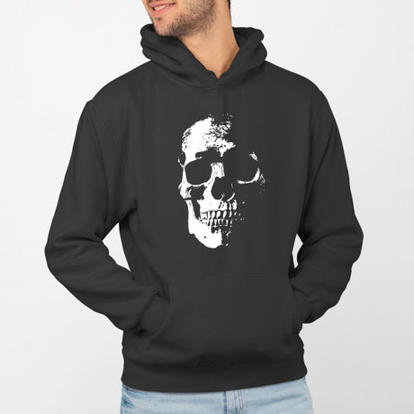 Sweat Capuche Adulte Tête de mort Noir