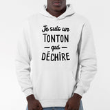 Sweat Capuche Adulte Tonton qui déchire Blanc