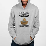 Sweat Capuche Adulte Tout plaquer pour devenir un capybara Gris